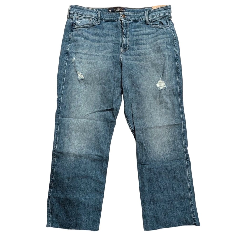 Hollister Jeans Plus size 15 32 High Rise Straight Leg Denim Pants Stretch NEW